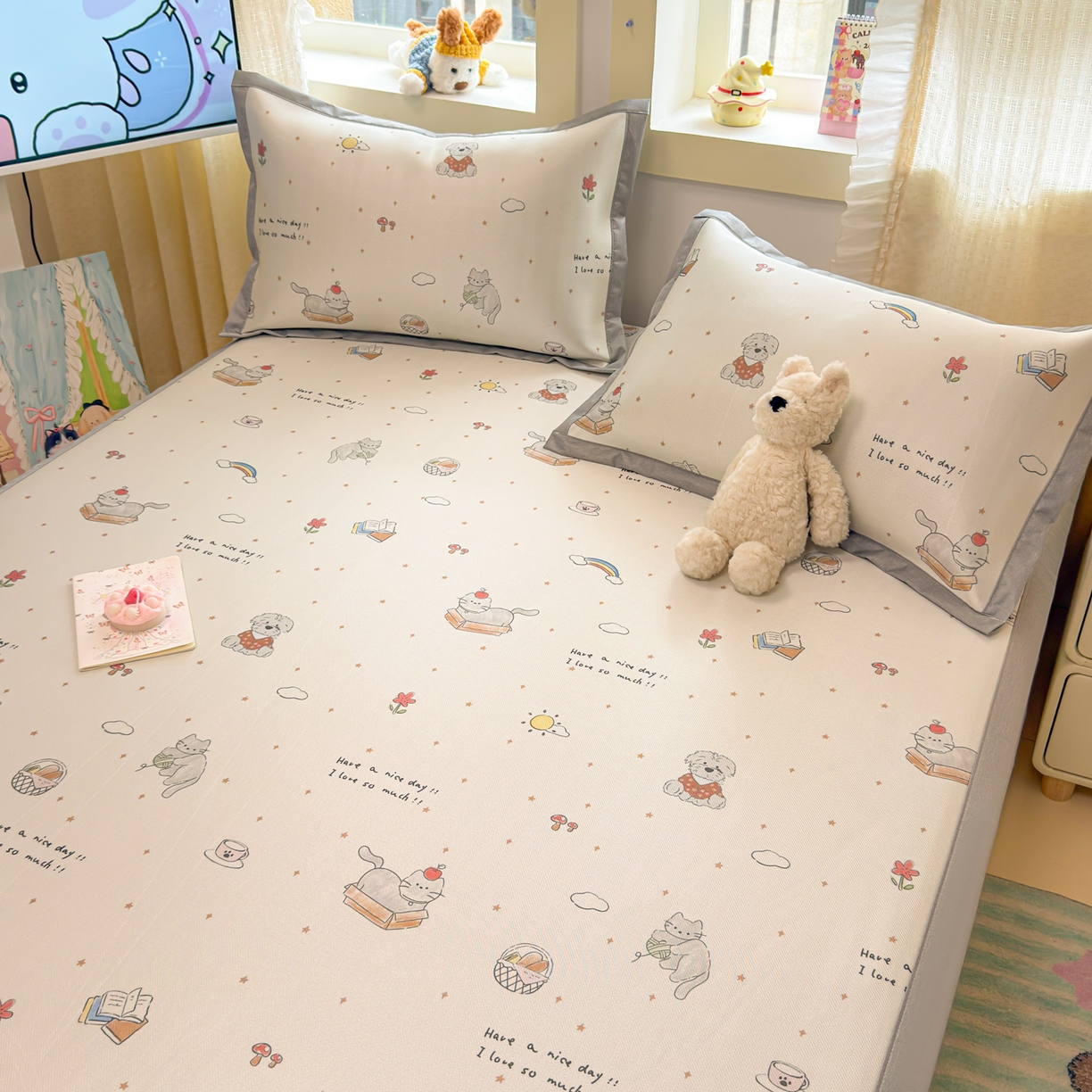 91家纺网 家纺一手货源 找家纺 慕尚家纺 2026新款凉感冰丝凉席席子 进宝