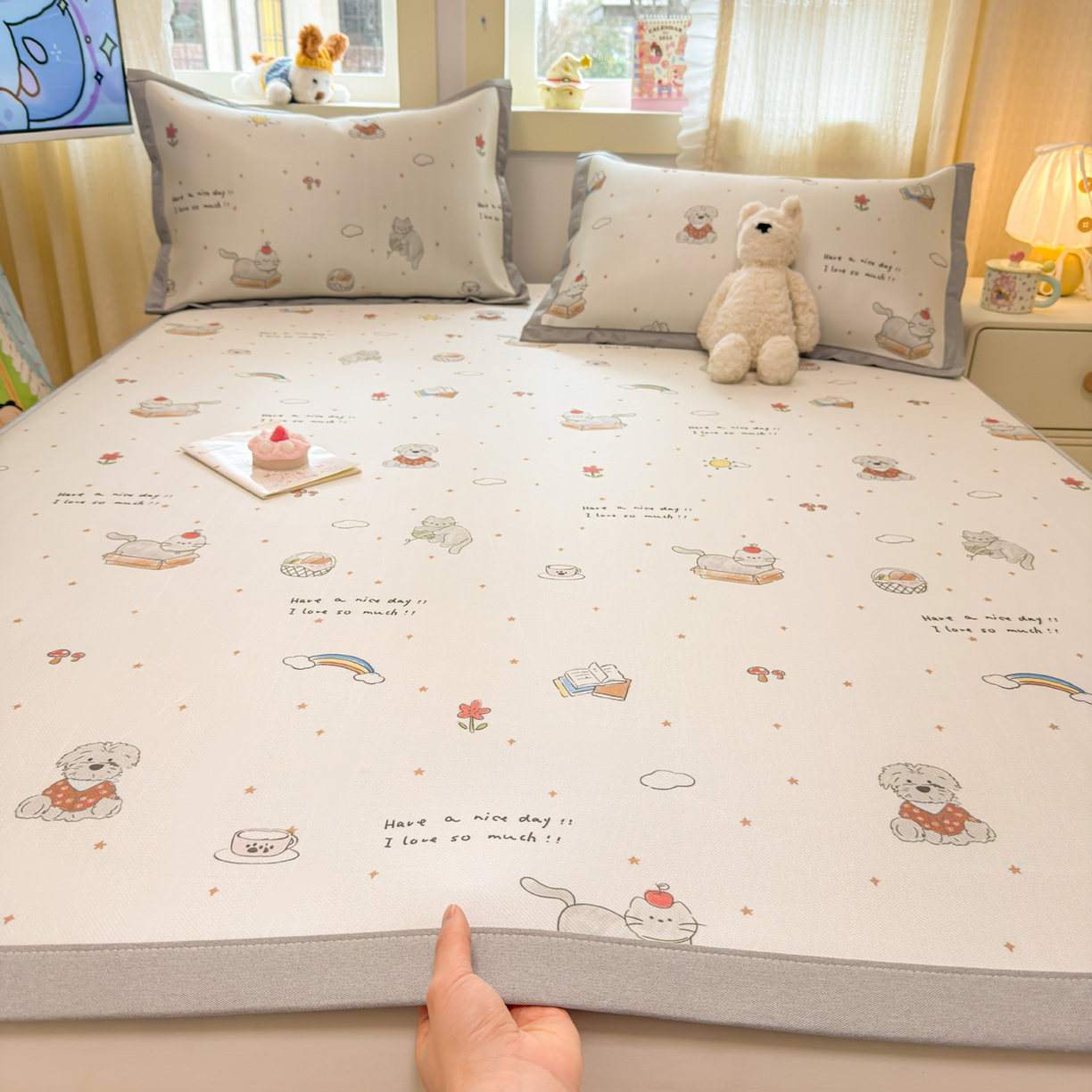 91家纺网 家纺一手货源 找家纺 慕尚家纺 2026新款凉感冰丝凉席席子 进宝