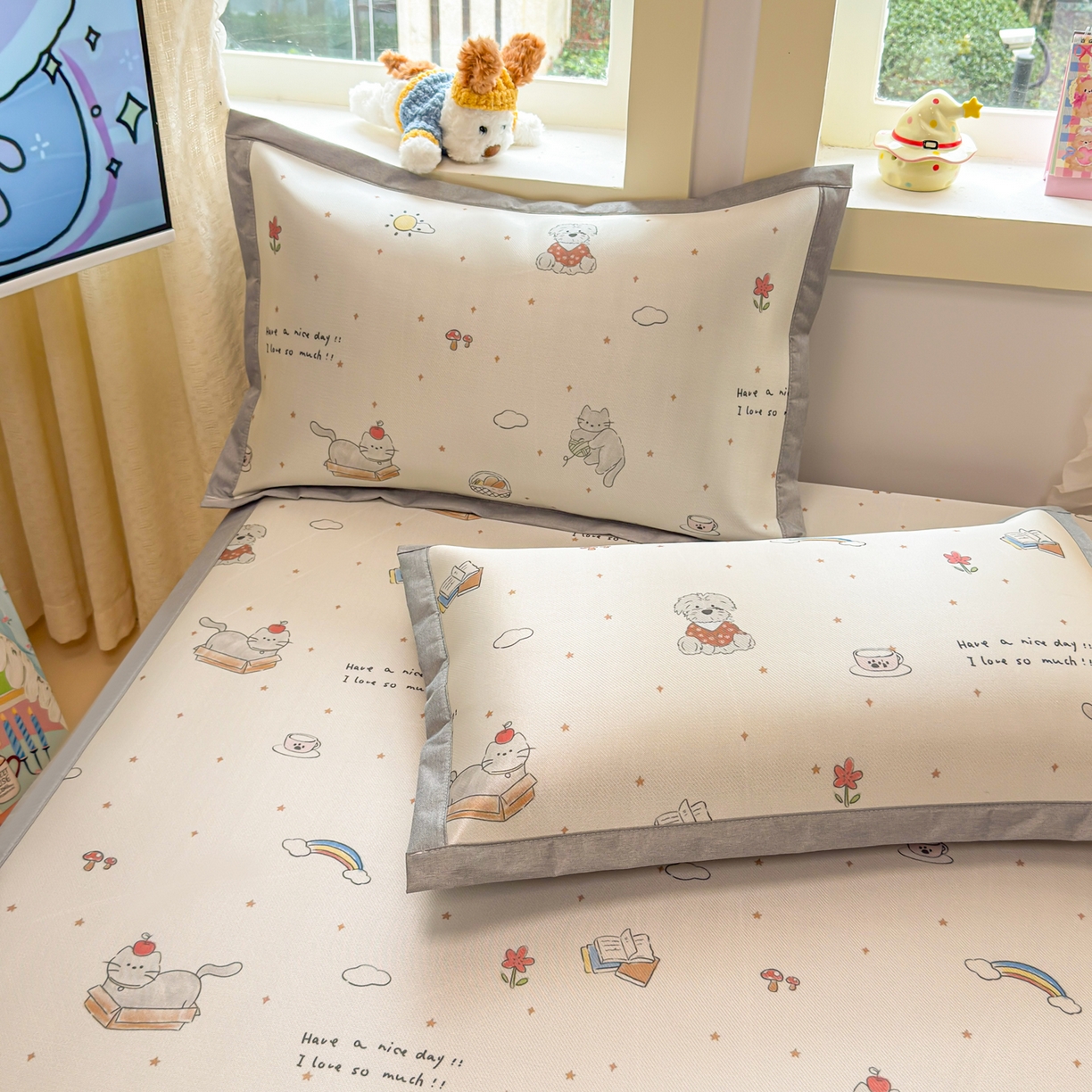 91家纺网 家纺一手货源 找家纺 慕尚家纺 2026新款凉感冰丝凉席席子 进宝