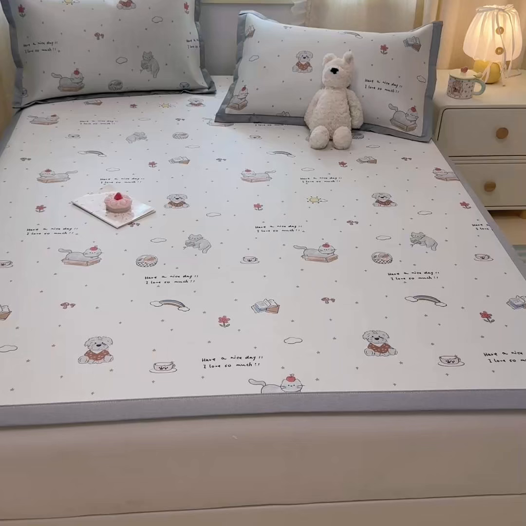 91家纺网 家纺一手货源 找家纺 慕尚家纺 2026新款凉感冰丝凉席席子 进宝