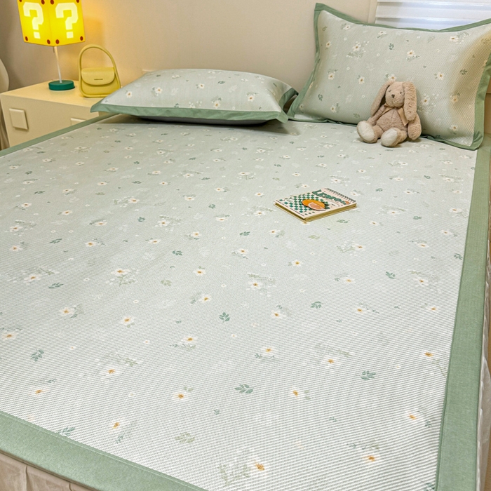 91家纺网 家纺一手货源 找家纺 慕尚家纺 2026新款凉感冰丝凉席席子 橘夏