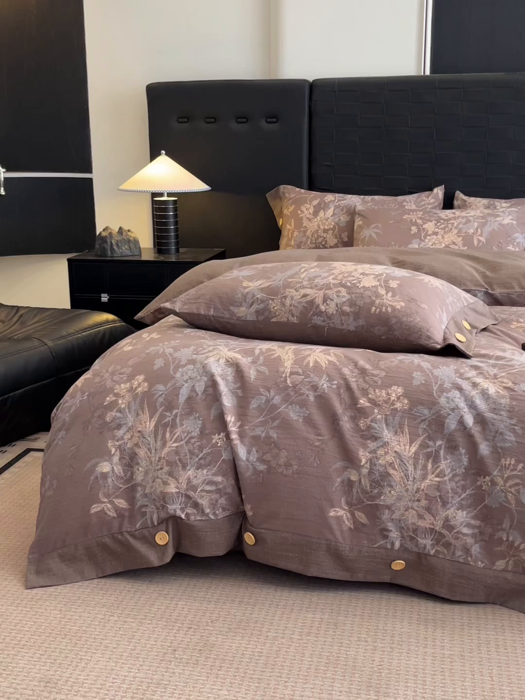 91家纺网 家纺一手货源 找家纺 梦舒羽 2026春夏新款A类原麻纽扣四件套加厚被套床单宿舍双人床仿亚麻套件-最新款 金枝玉叶