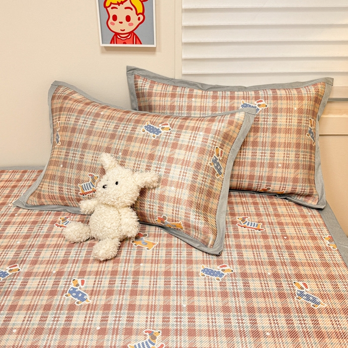 91家纺网 家纺一手货源 找家纺 慕尚家纺 2026新款凉感冰丝凉席席子 腊肠犬