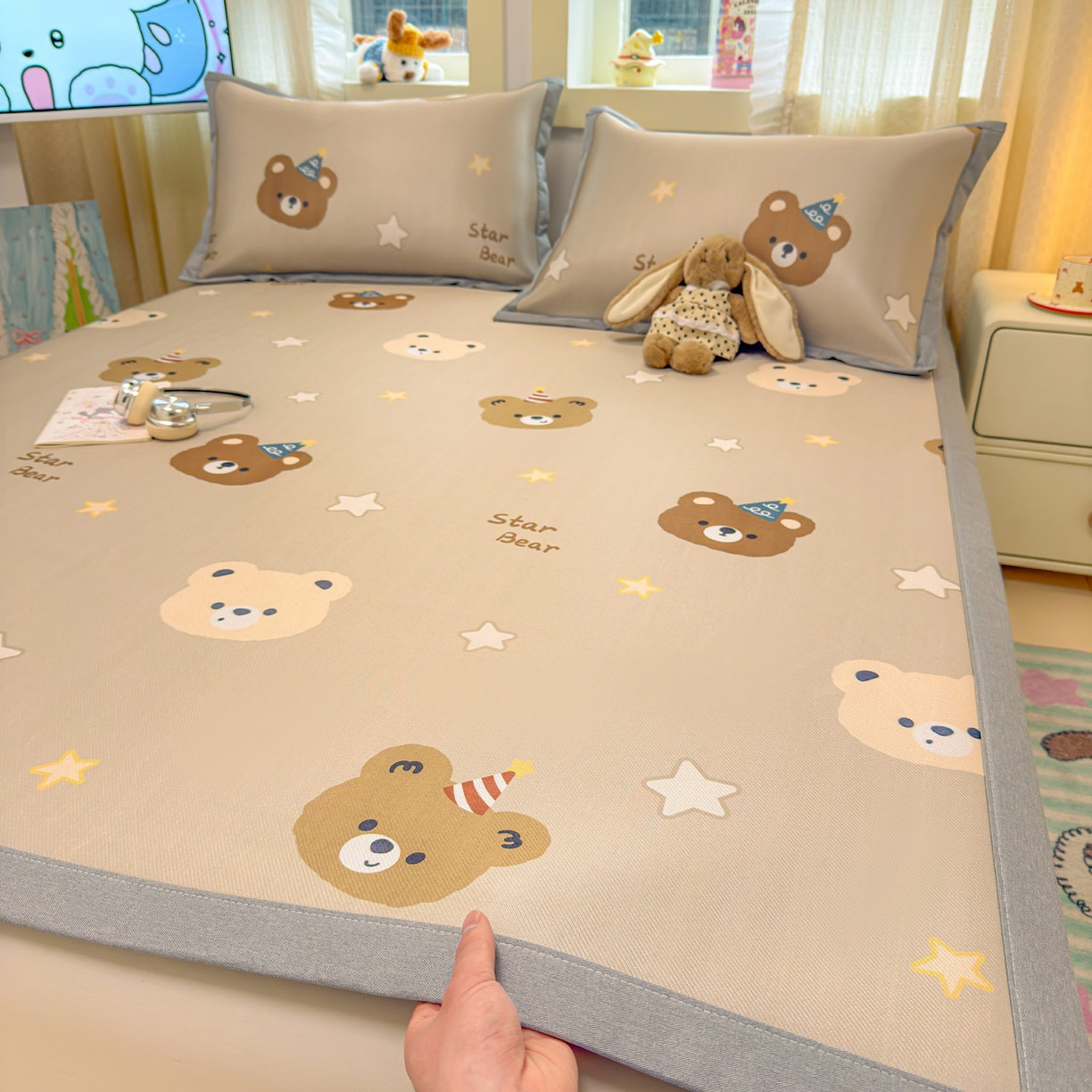 慕尚家纺 2026新款凉感冰丝凉席席子 明星熊