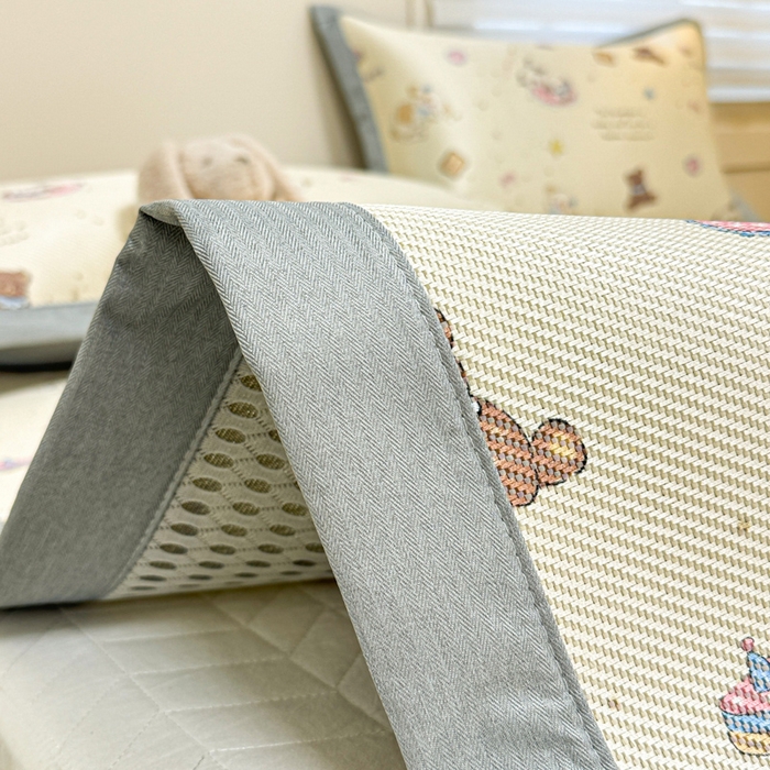 91家纺网 家纺一手货源 找家纺 慕尚家纺 2026新款凉感冰丝凉席席子 奶缇熊