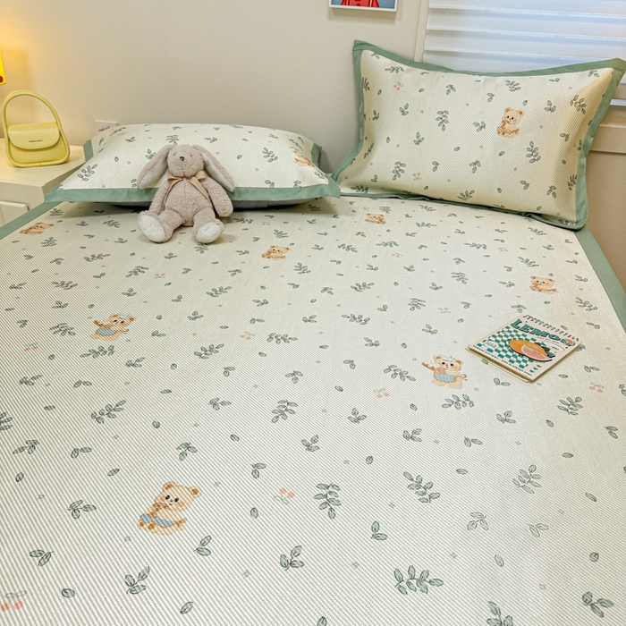 91家纺网 家纺一手货源 找家纺 慕尚家纺 2026新款凉感冰丝凉席席子 皮卡熊