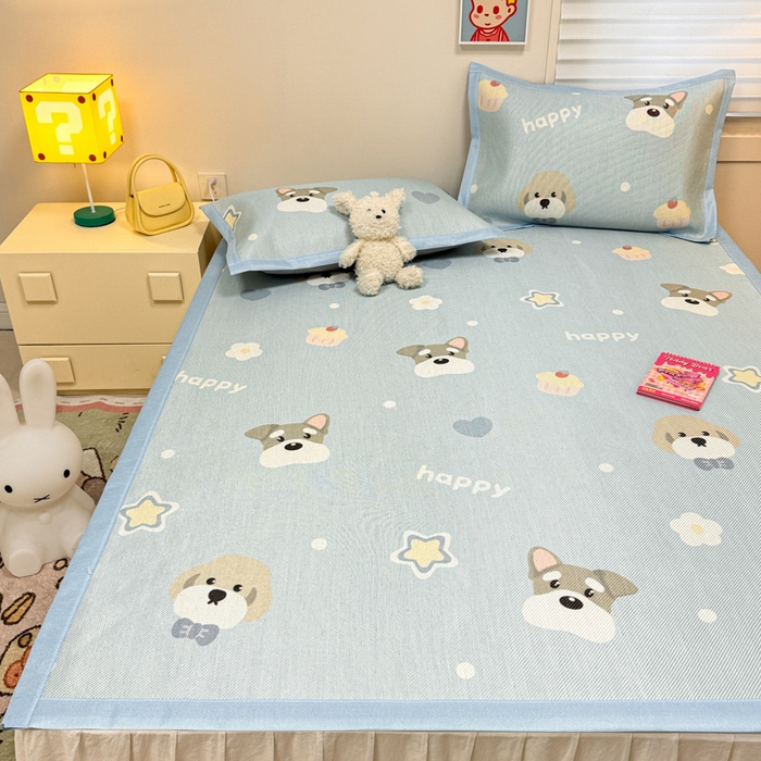 91家纺网 家纺一手货源 找家纺 慕尚家纺 2026新款凉感冰丝凉席席子 旺财