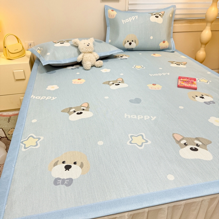 91家纺网 家纺一手货源 找家纺 慕尚家纺 2026新款凉感冰丝凉席席子 旺财