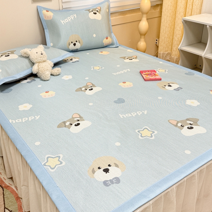 91家纺网 家纺一手货源 找家纺 慕尚家纺 2026新款凉感冰丝凉席席子 旺财