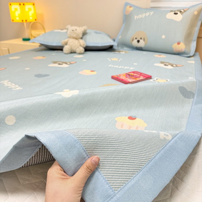 91家纺网 家纺一手货源 找家纺 慕尚家纺 2026新款凉感冰丝凉席席子 旺财