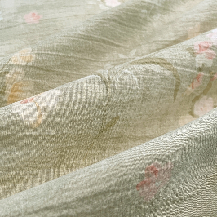 91家纺网 家纺一手货源 找家纺 梦舒羽 2026春夏新款A类原麻纽扣四件套加厚被套床单宿舍双人床仿亚麻套件-最新款 清风花叙