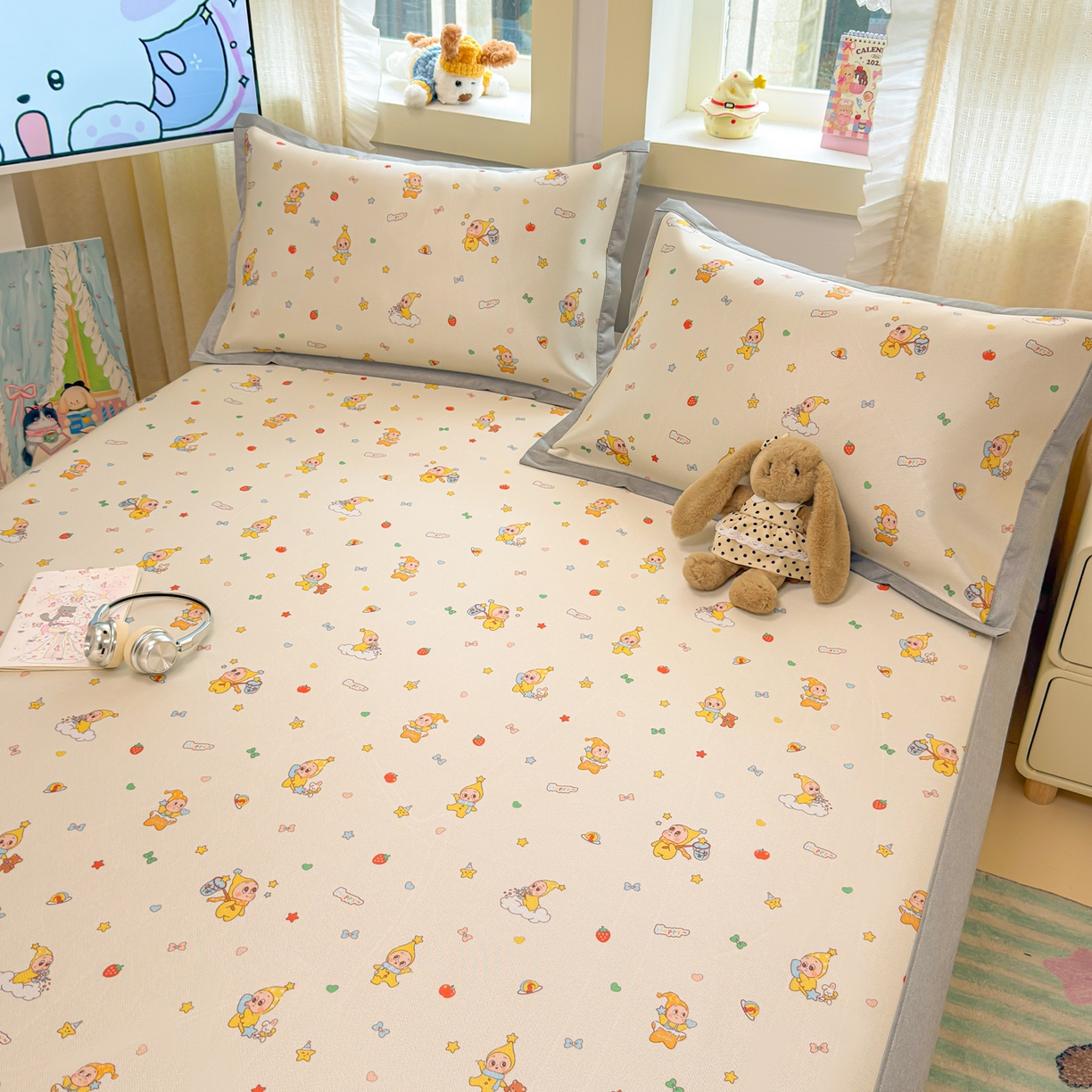 91家纺网 家纺一手货源 找家纺 慕尚家纺 2026新款凉感冰丝凉席席子 小泡泡