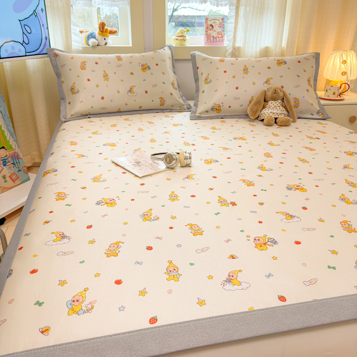 91家纺网 家纺一手货源 找家纺 慕尚家纺 2026新款凉感冰丝凉席席子 小泡泡