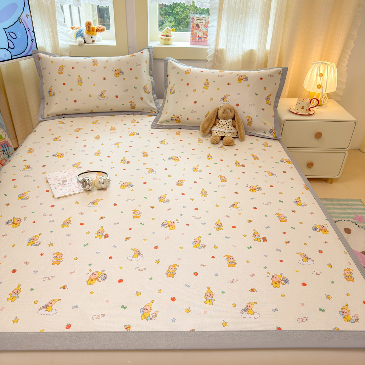 91家纺网 家纺一手货源 找家纺 慕尚家纺 2026新款凉感冰丝凉席席子 小泡泡