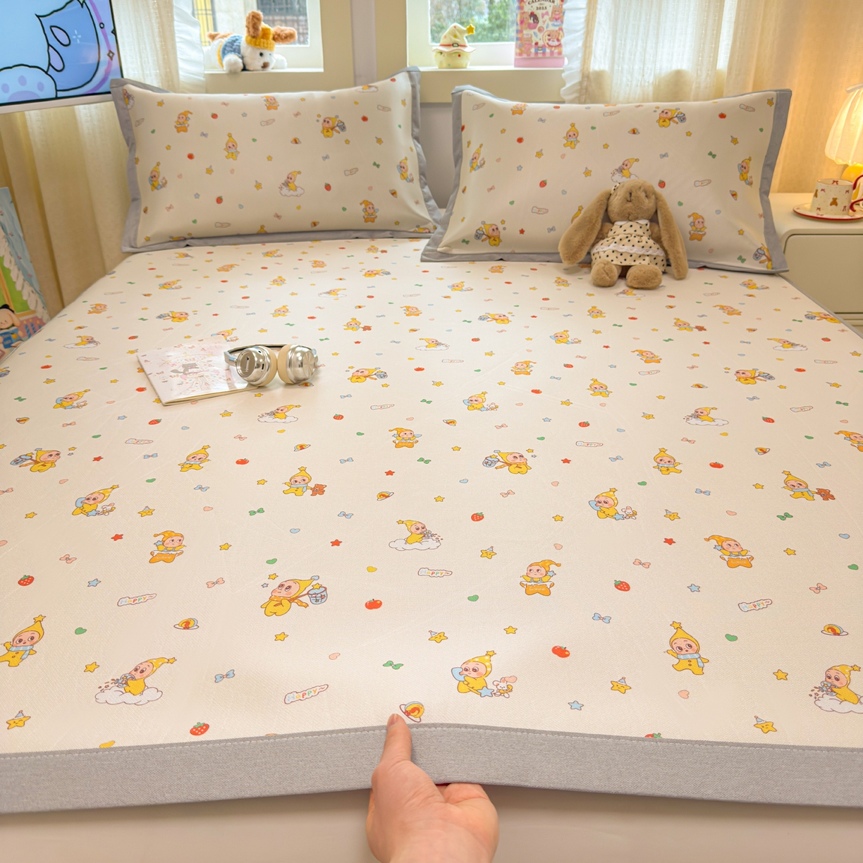 91家纺网 家纺一手货源 找家纺 慕尚家纺 2026新款凉感冰丝凉席席子 小泡泡