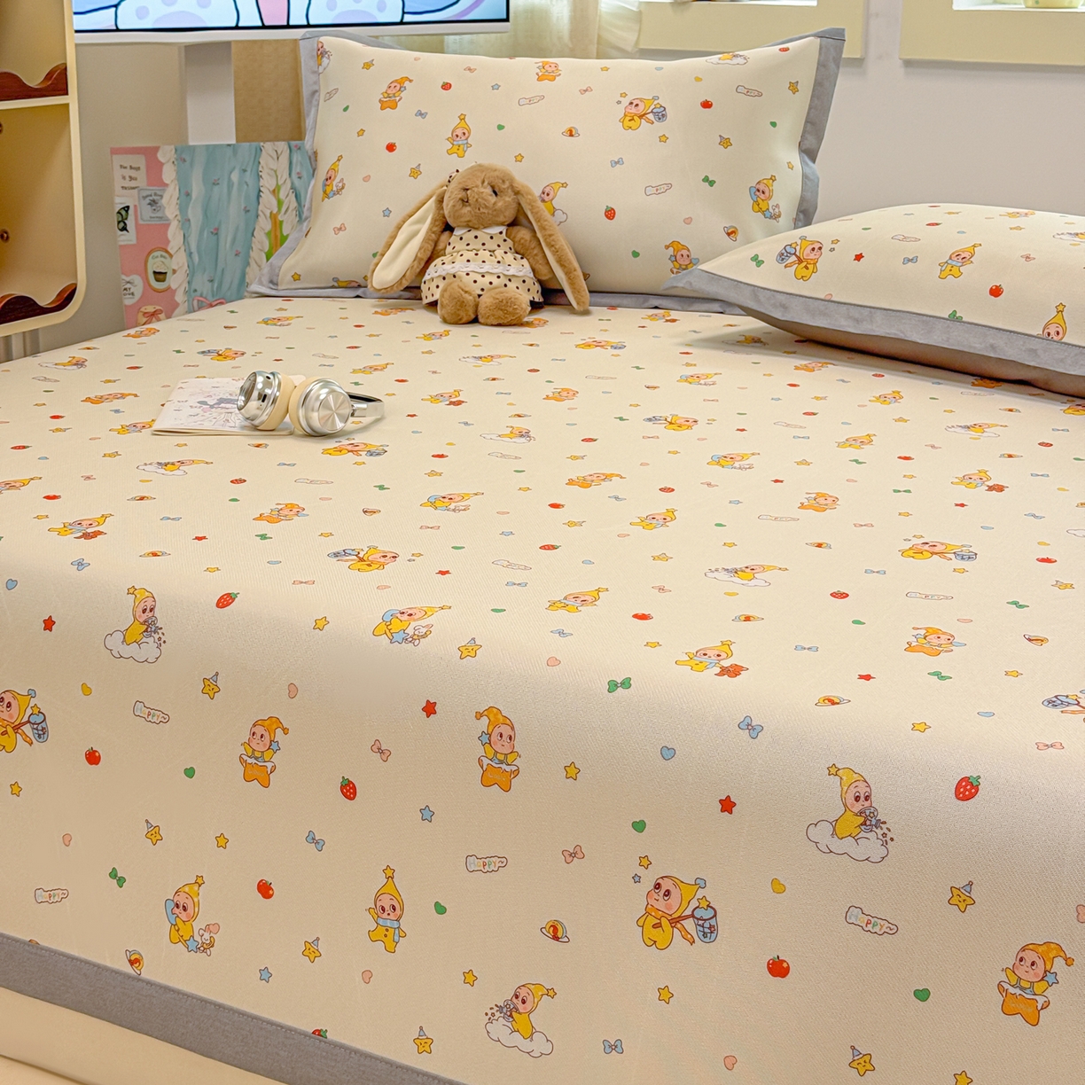 91家纺网 家纺一手货源 找家纺 慕尚家纺 2026新款凉感冰丝凉席席子 小泡泡