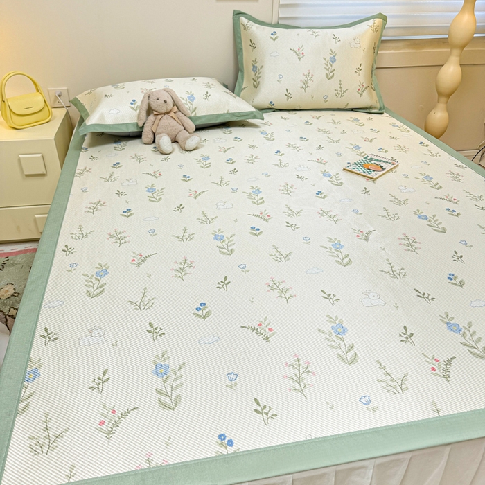 91家纺网 家纺一手货源 找家纺 慕尚家纺 2026新款凉感冰丝凉席席子 小兔叽