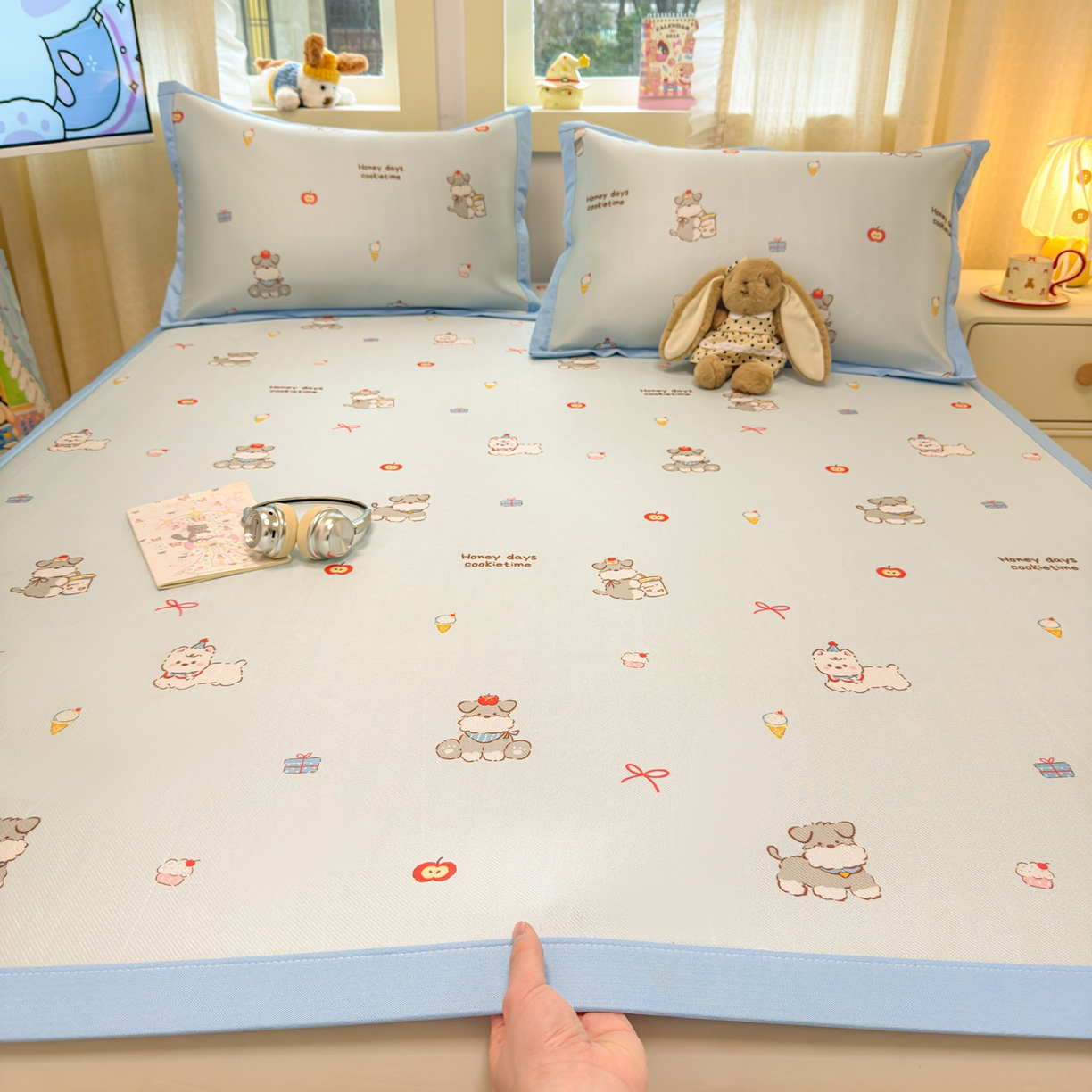 91家纺网 家纺一手货源 找家纺 慕尚家纺 2026新款凉感冰丝凉席席子 小雪碧