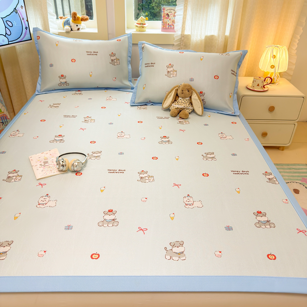 91家纺网 家纺一手货源 找家纺 慕尚家纺 2026新款凉感冰丝凉席席子 小雪碧