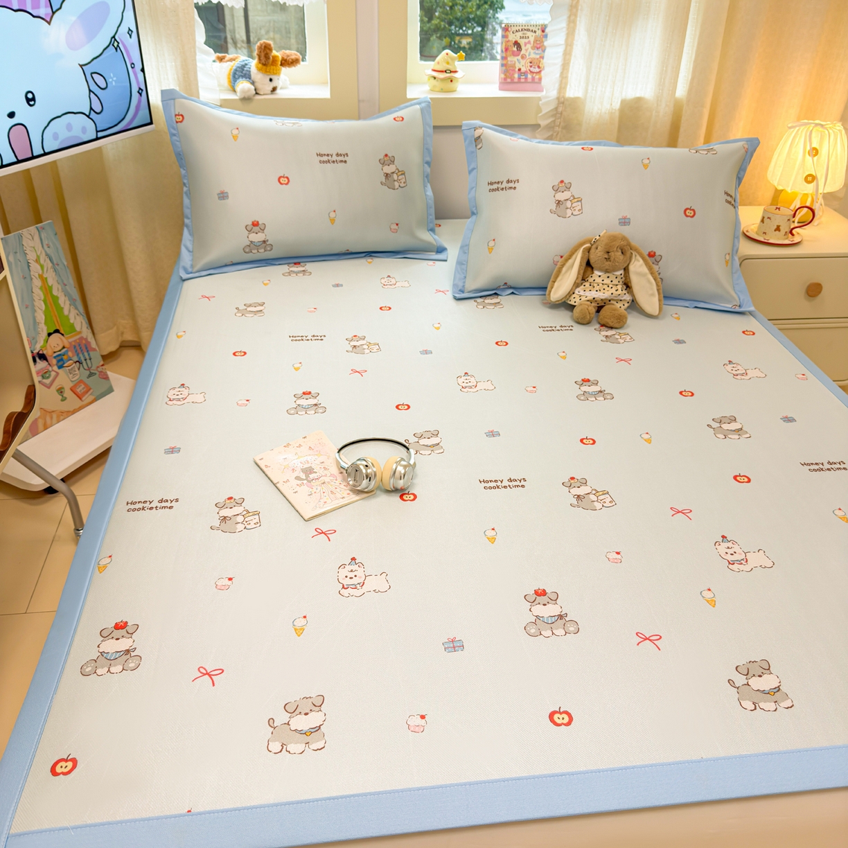 91家纺网 家纺一手货源 找家纺 慕尚家纺 2026新款凉感冰丝凉席席子 小雪碧