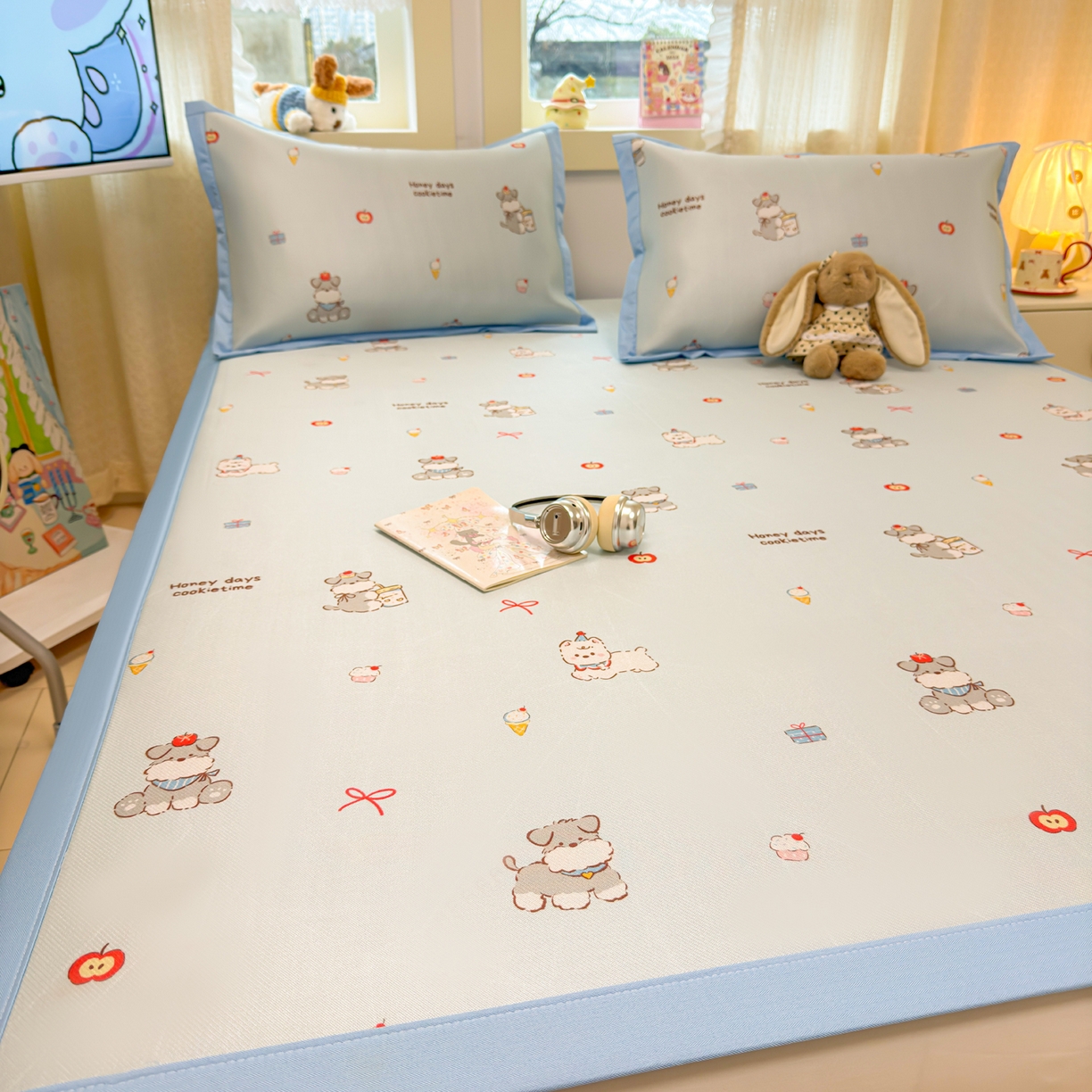 91家纺网 家纺一手货源 找家纺 慕尚家纺 2026新款凉感冰丝凉席席子 小雪碧