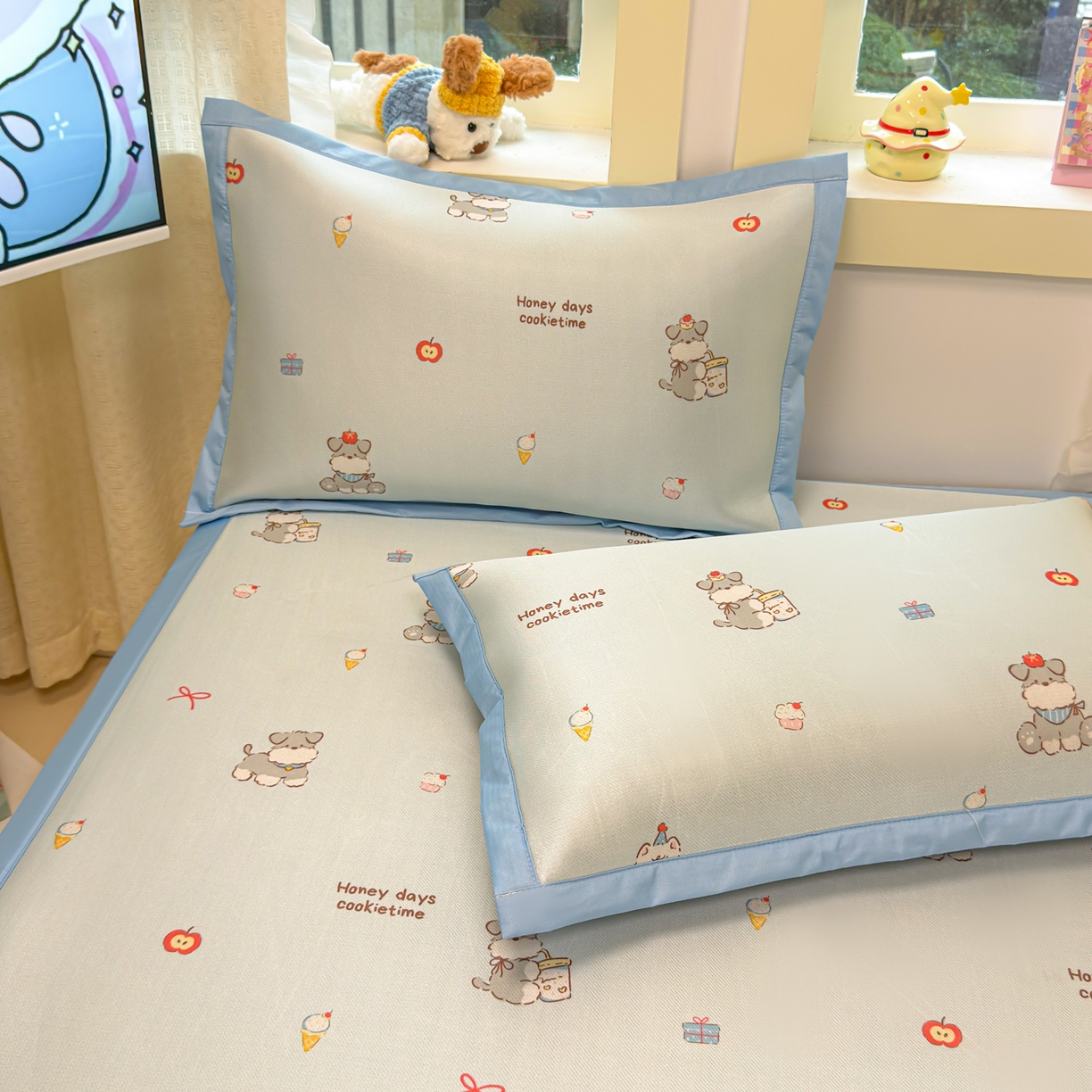 91家纺网 家纺一手货源 找家纺 慕尚家纺 2026新款凉感冰丝凉席席子 小雪碧