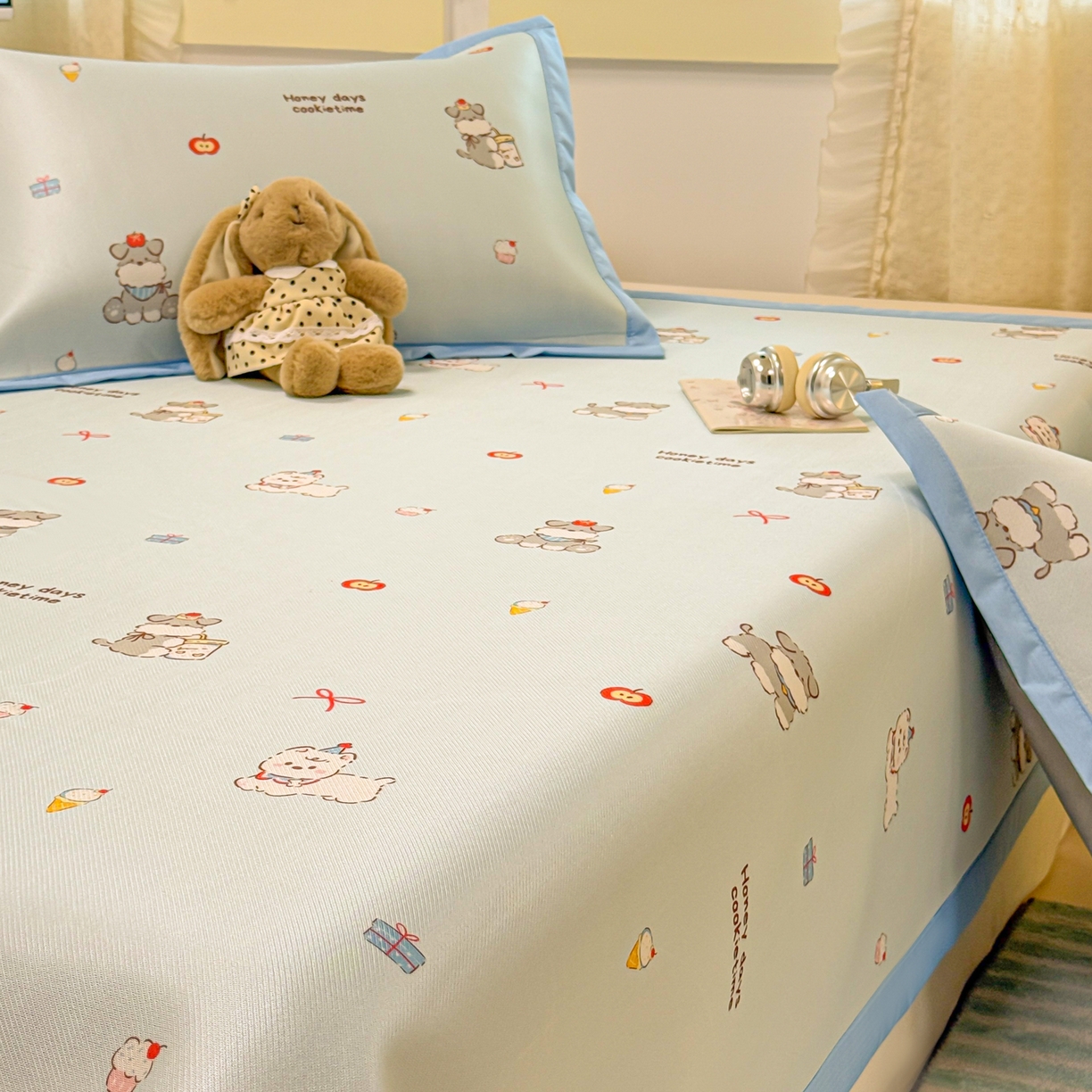 91家纺网 家纺一手货源 找家纺 慕尚家纺 2026新款凉感冰丝凉席席子 小雪碧