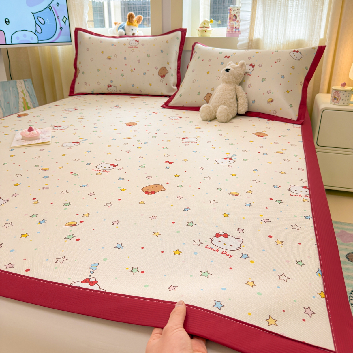 慕尚家纺 2026新款凉感冰丝凉席席子 星星KT