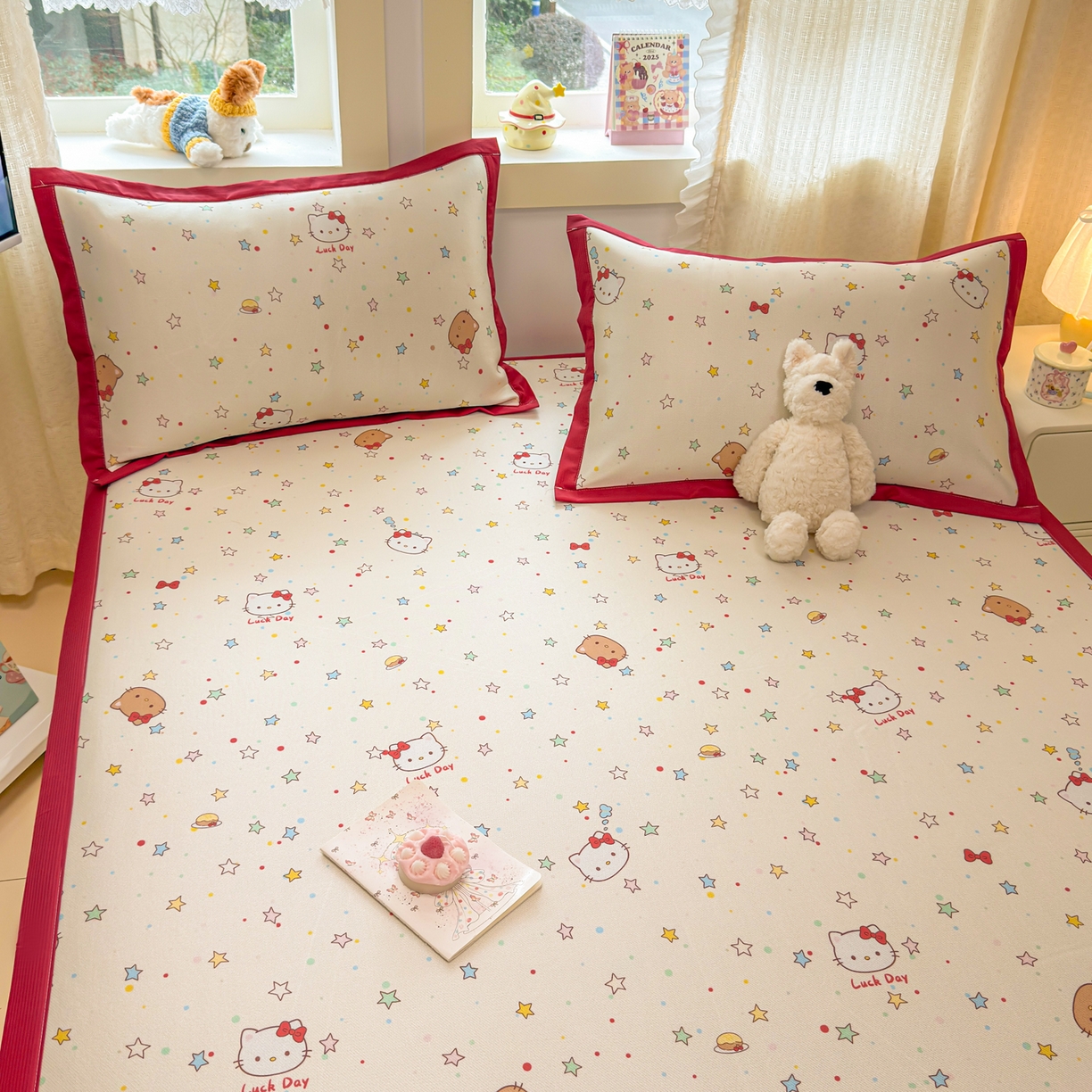 91家纺网 家纺一手货源 找家纺 慕尚家纺 2026新款凉感冰丝凉席席子 星星KT