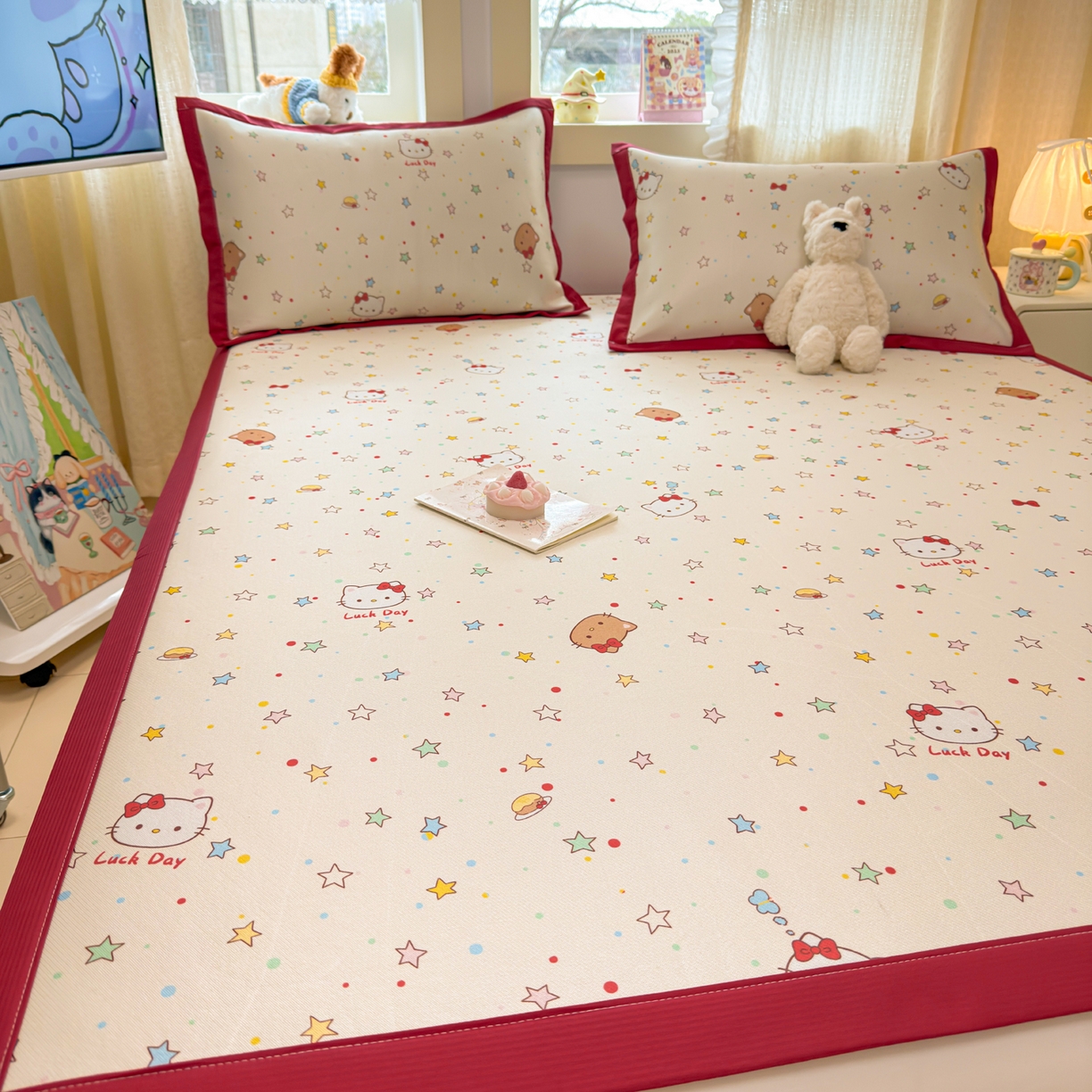 91家纺网 家纺一手货源 找家纺 慕尚家纺 2026新款凉感冰丝凉席席子 星星KT