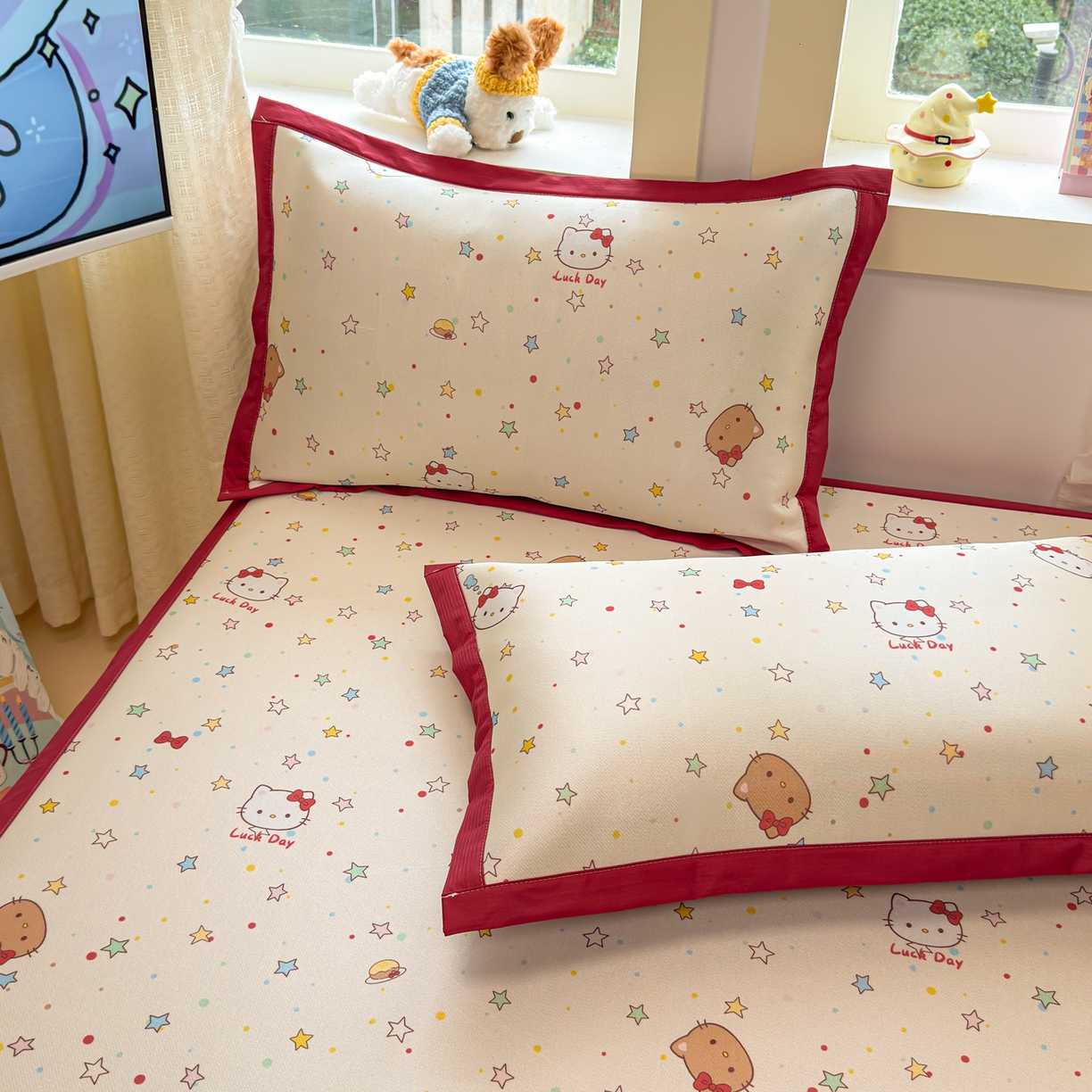 91家纺网 家纺一手货源 找家纺 慕尚家纺 2026新款凉感冰丝凉席席子 星星KT