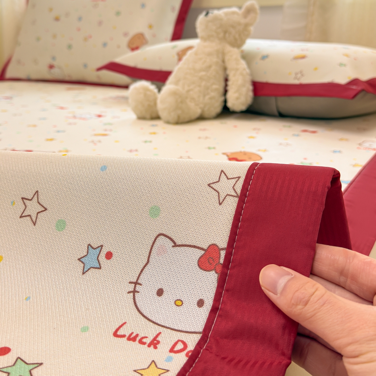 91家纺网 家纺一手货源 找家纺 慕尚家纺 2026新款凉感冰丝凉席席子 星星KT