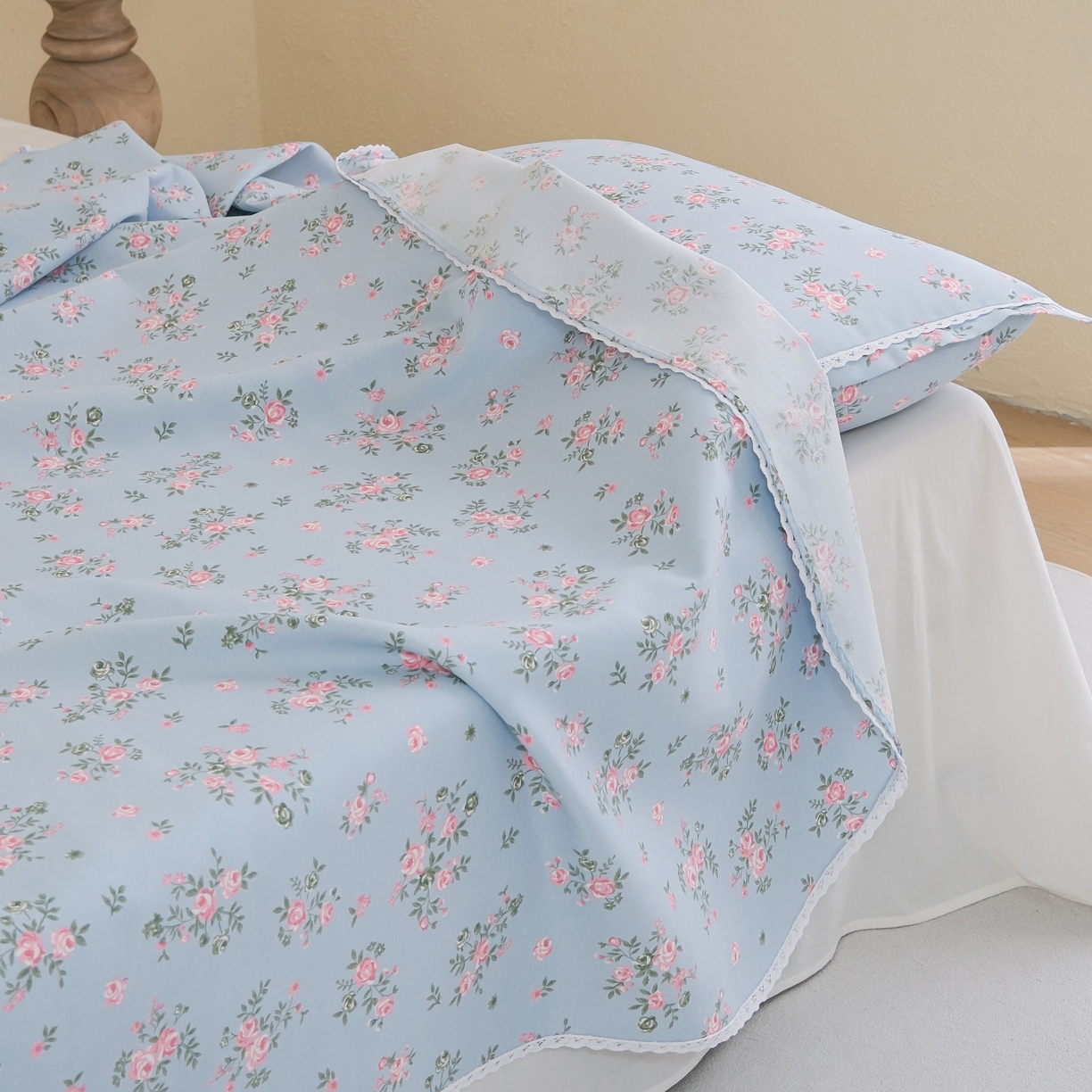 91家纺网 家纺一手货源 找家纺 （总）慕绸家纺（原萌宝老粗布厂家） 2026新款原棉细纱工艺款亲肤柔软老粗布床单凉席席子春夏热门款-直播热卖圆角花边款