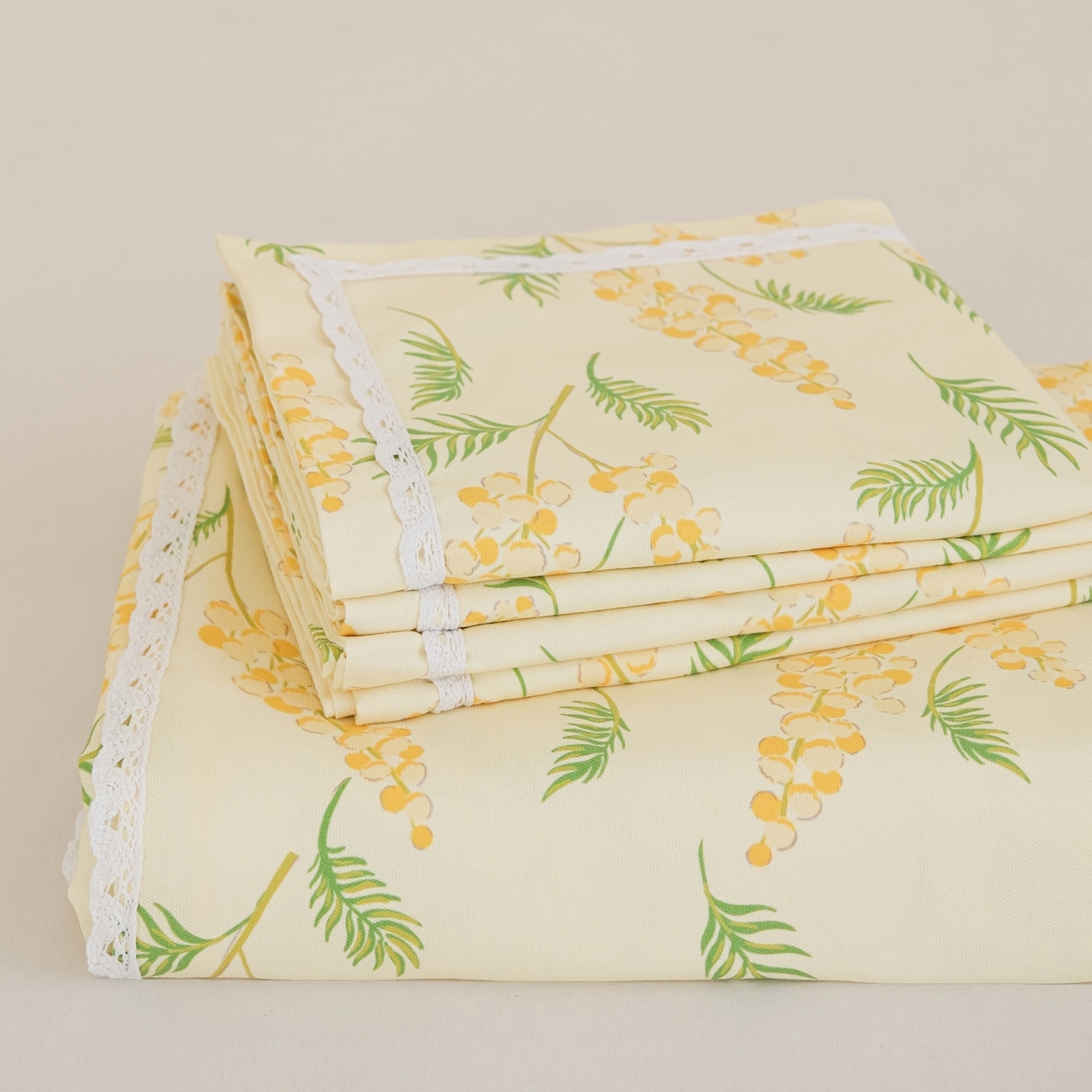 91家纺网 家纺一手货源 找家纺 （总）慕绸家纺（原萌宝老粗布厂家） 2026新款原棉细纱工艺款亲肤柔软老粗布床单凉席席子春夏热门款-直播热卖圆角花边款