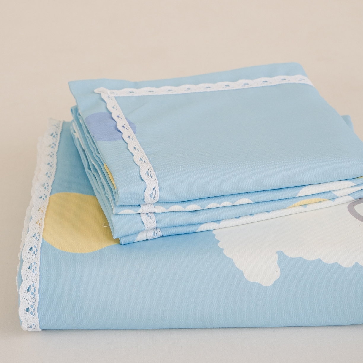 91家纺网 家纺一手货源 找家纺 （总）慕绸家纺（原萌宝老粗布厂家） 2026新款原棉细纱工艺款亲肤柔软老粗布床单凉席席子春夏热门款-直播热卖圆角花边款