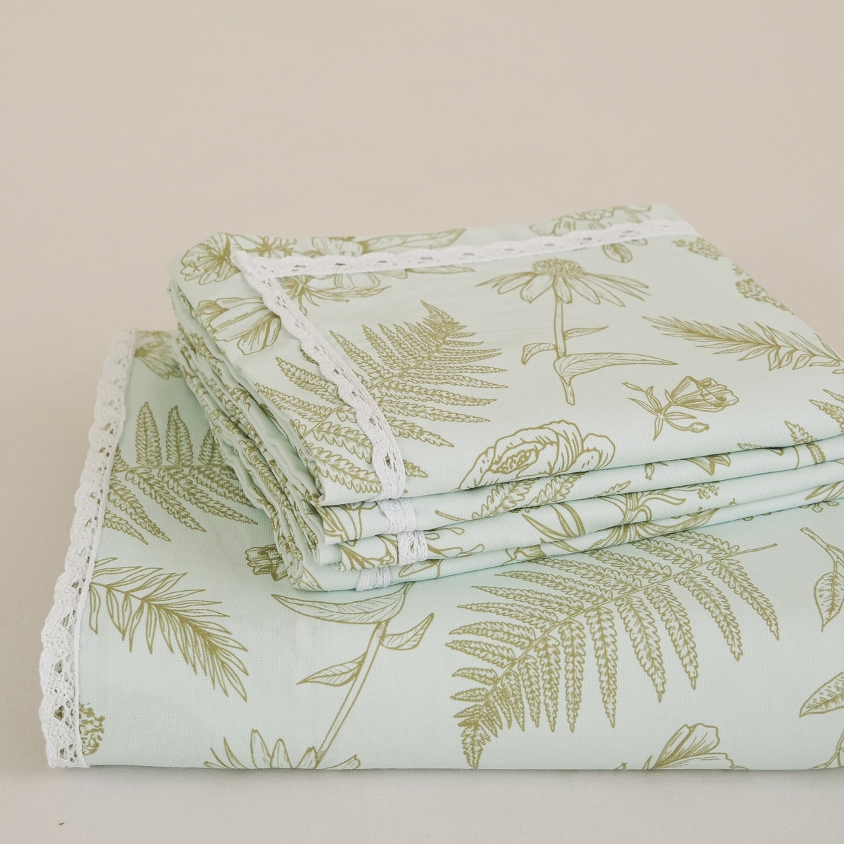 91家纺网 家纺一手货源 找家纺 （总）慕绸家纺（原萌宝老粗布厂家） 2026新款原棉细纱工艺款亲肤柔软老粗布床单凉席席子春夏热门款-直播热卖圆角花边款