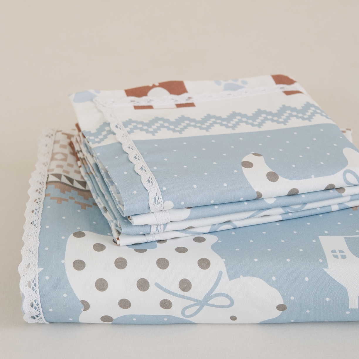 91家纺网 家纺一手货源 找家纺 （总）慕绸家纺（原萌宝老粗布厂家） 2026新款原棉细纱工艺款亲肤柔软老粗布床单凉席席子春夏热门款-直播热卖圆角花边款