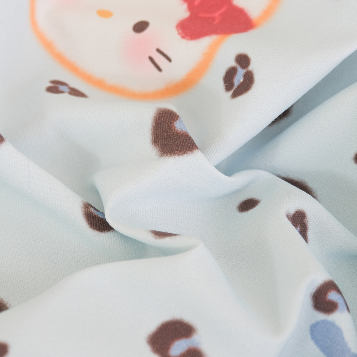 91家纺网 家纺一手货源 找家纺 慕绸家纺（原萌宝老粗布厂家） 2026新款原棉细纱工艺款亲肤柔软老粗布床单凉席席子春夏热门款-直播热卖圆角花边款 豹纹喵