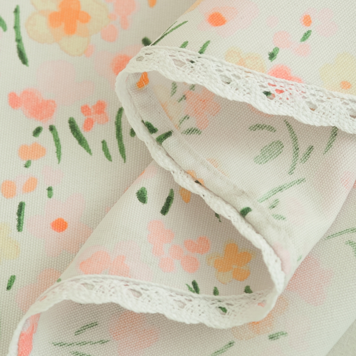 91家纺网 家纺一手货源 找家纺 慕绸家纺（原萌宝老粗布厂家） 2026新款原棉细纱工艺款亲肤柔软老粗布床单凉席席子春夏热门款-直播热卖圆角花边款 花间熊猫