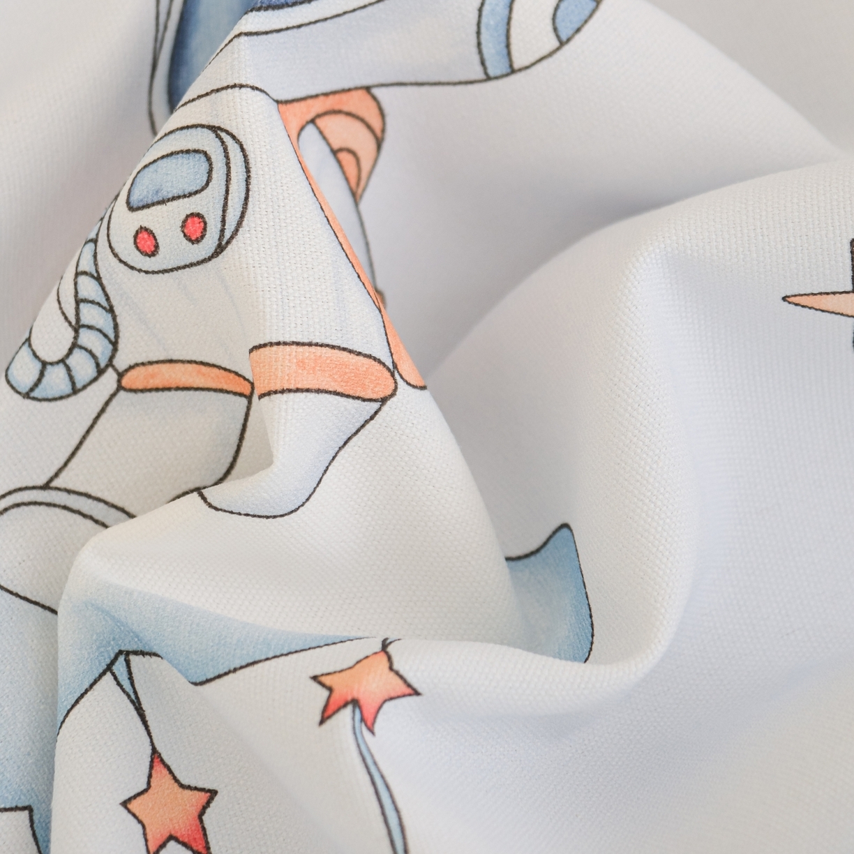 91家纺网 家纺一手货源 找家纺 慕绸家纺（原萌宝老粗布厂家） 2026新款原棉细纱工艺款亲肤柔软老粗布床单凉席席子春夏热门款-直播热卖圆角花边款 快乐星球