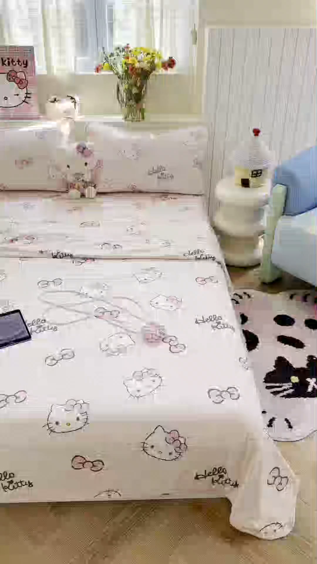 91家纺网 家纺一手货源 找家纺 （总）桃子家居 2026新款A类三丽鸥高品质可组合凉感丝乳胶席牛奶丝针织棉软糯夏被四件套