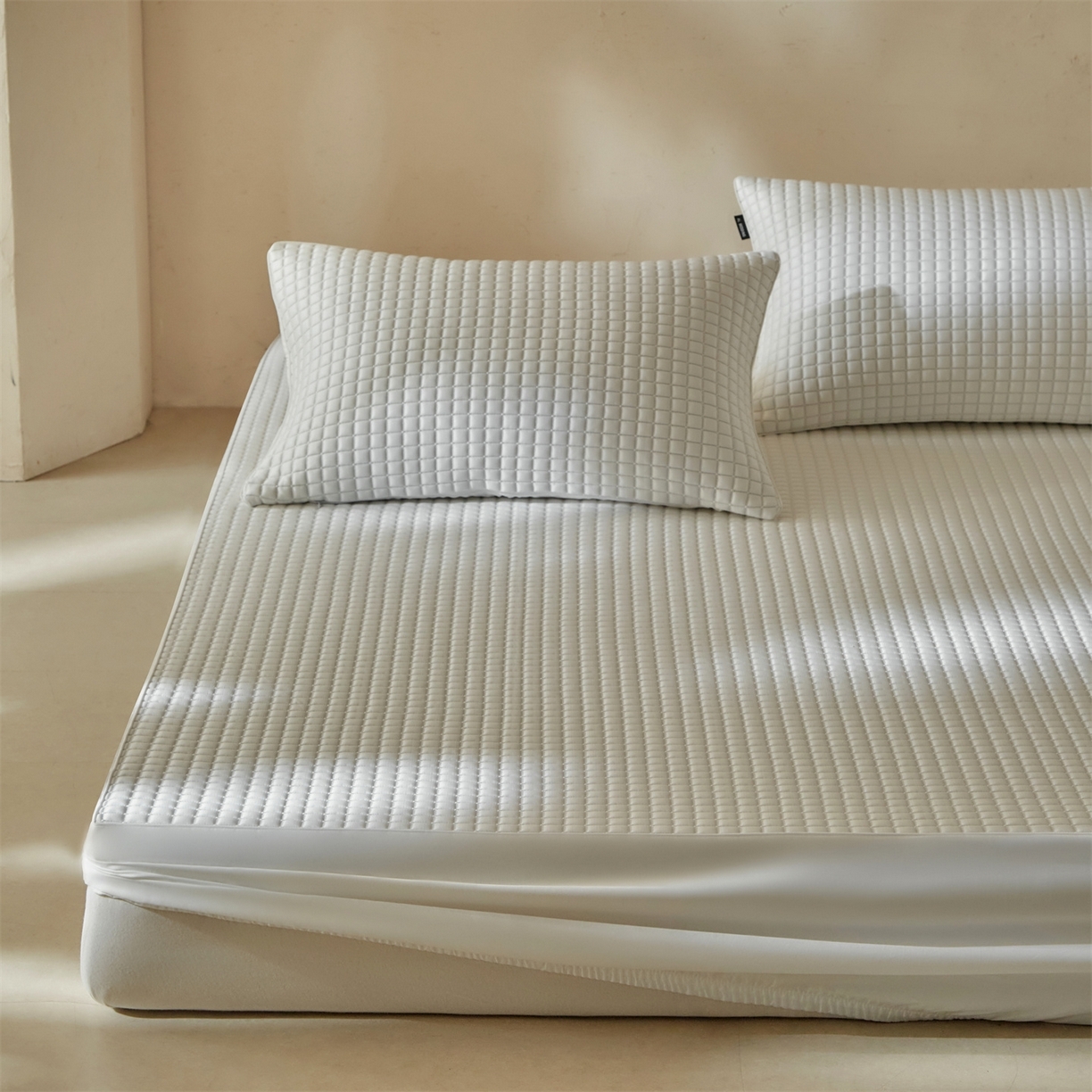 91家纺网 家纺一手货源 找家纺 【出口韩国】傲蕾AL BEDDING高分子冰丝软凉席床笠款冰丝席PE可机洗乙纶凉席久睡不升温韩国凉席