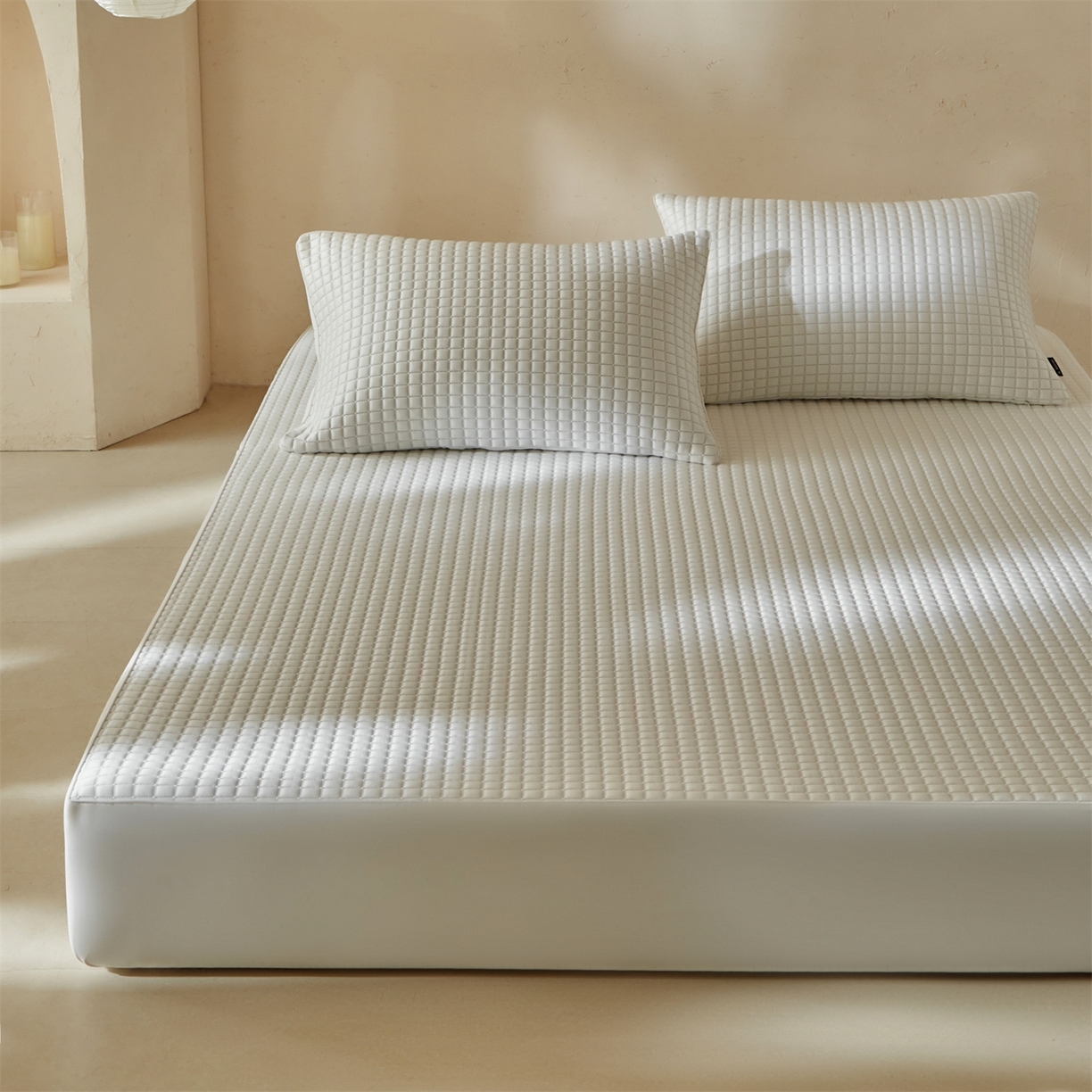 91家纺网 家纺一手货源 找家纺 【出口韩国】傲蕾AL BEDDING高分子冰丝软凉席床笠款冰丝席PE可机洗乙纶凉席久睡不升温韩国凉席