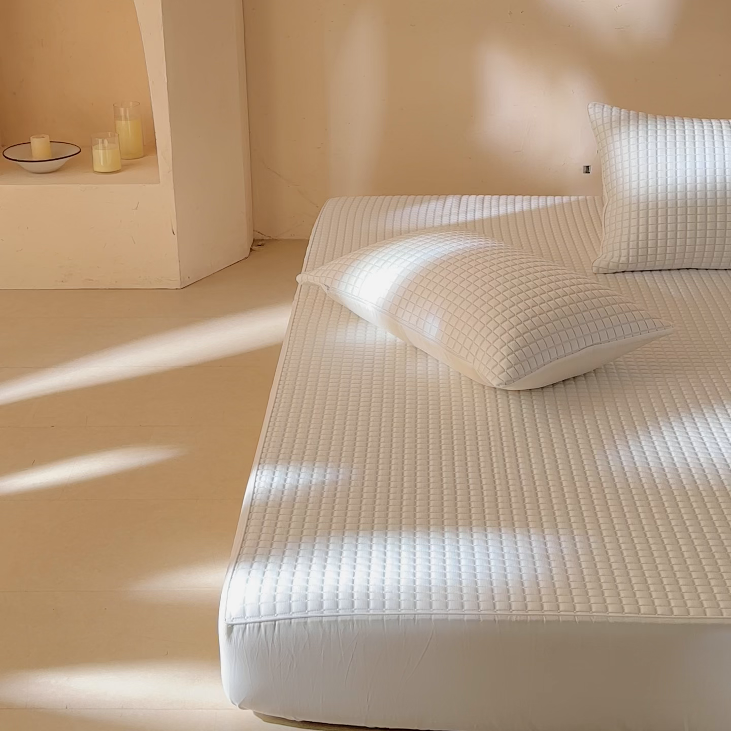 91家纺网 家纺一手货源 找家纺 【出口韩国】傲蕾AL BEDDING高分子冰丝软凉席床笠款冰丝席PE可机洗乙纶凉席久睡不升温韩国凉席