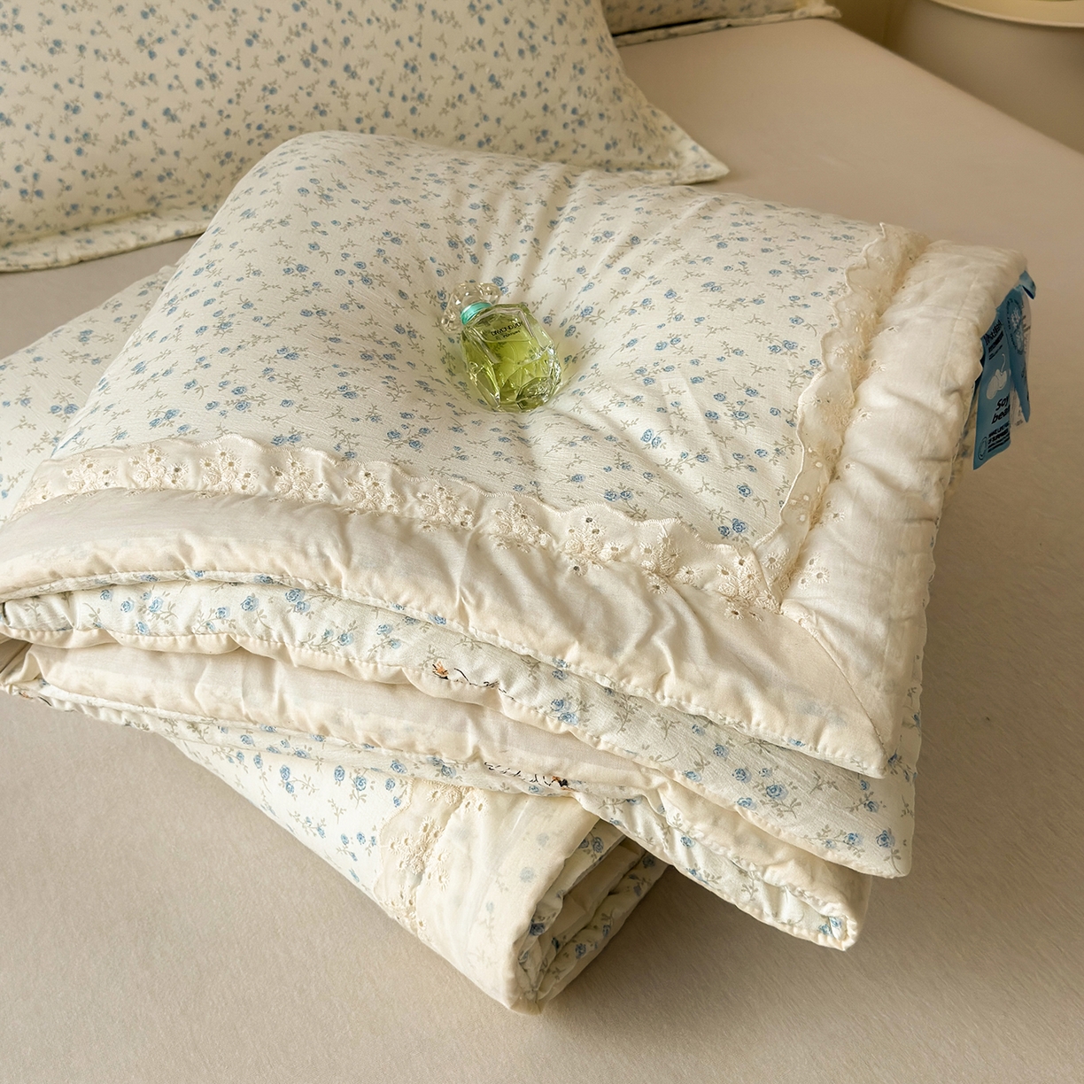 91家纺网 家纺一手货源 找家纺 景眠 2026春夏新款花边款大豆夏被夏凉被空调被 天鹅之恋