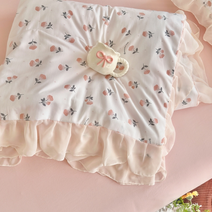 91家纺网 家纺一手货源 找家纺 （总）港岛妹妹 2026新款雪纺花边夏被夏凉被空调被