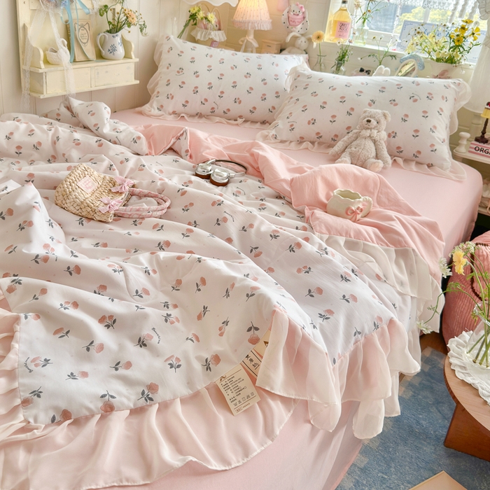 91家纺网 家纺一手货源 找家纺 （总）港岛妹妹 2026新款雪纺花边夏被夏凉被空调被