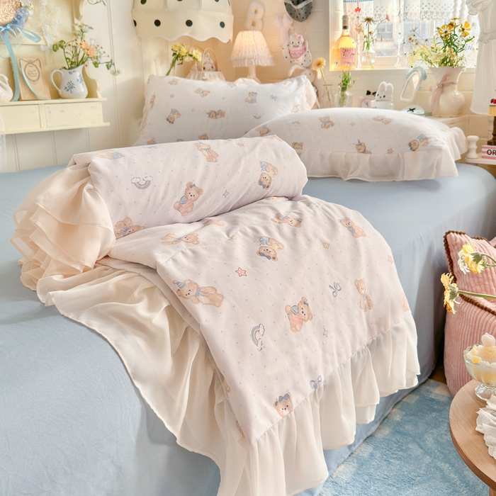 91家纺网 家纺一手货源 找家纺 （总）港岛妹妹 2026新款雪纺花边夏被夏凉被空调被