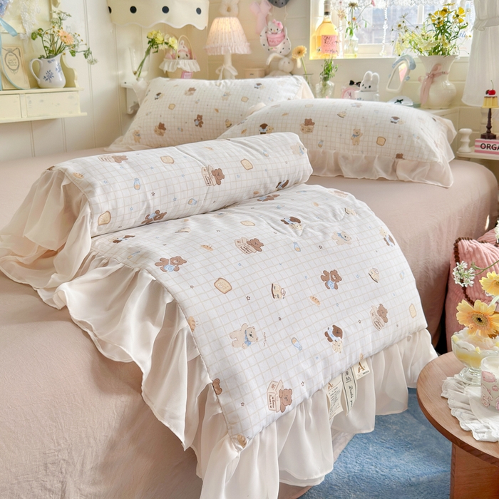 91家纺网 家纺一手货源 找家纺 （总）港岛妹妹 2026新款雪纺花边夏被夏凉被空调被