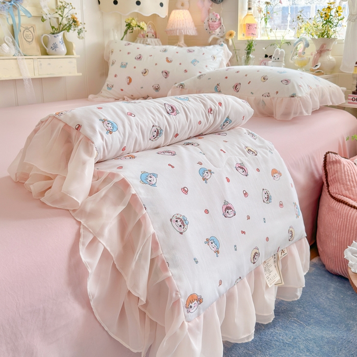 91家纺网 家纺一手货源 找家纺 （总）港岛妹妹 2026新款雪纺花边夏被夏凉被空调被